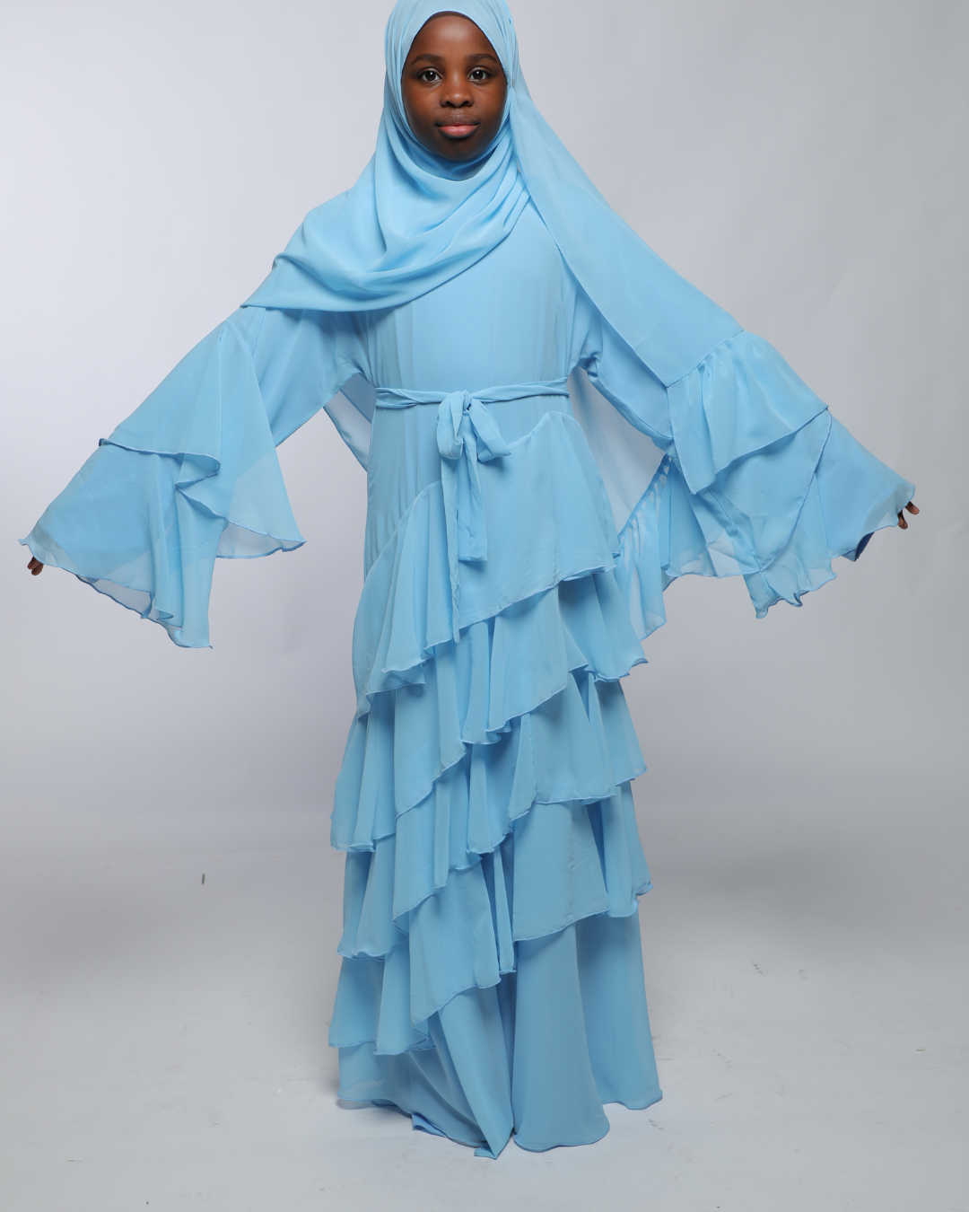 Chiffon Dress With Hijab Light Green Muslim Wedding Dresses Long Sleeves A Line Chiffon Bridal Dress Chiffon Dress With Hijab Light Green Muslim Wedding Dresses Long Sleeves A Line Chiffon Bridal Dress