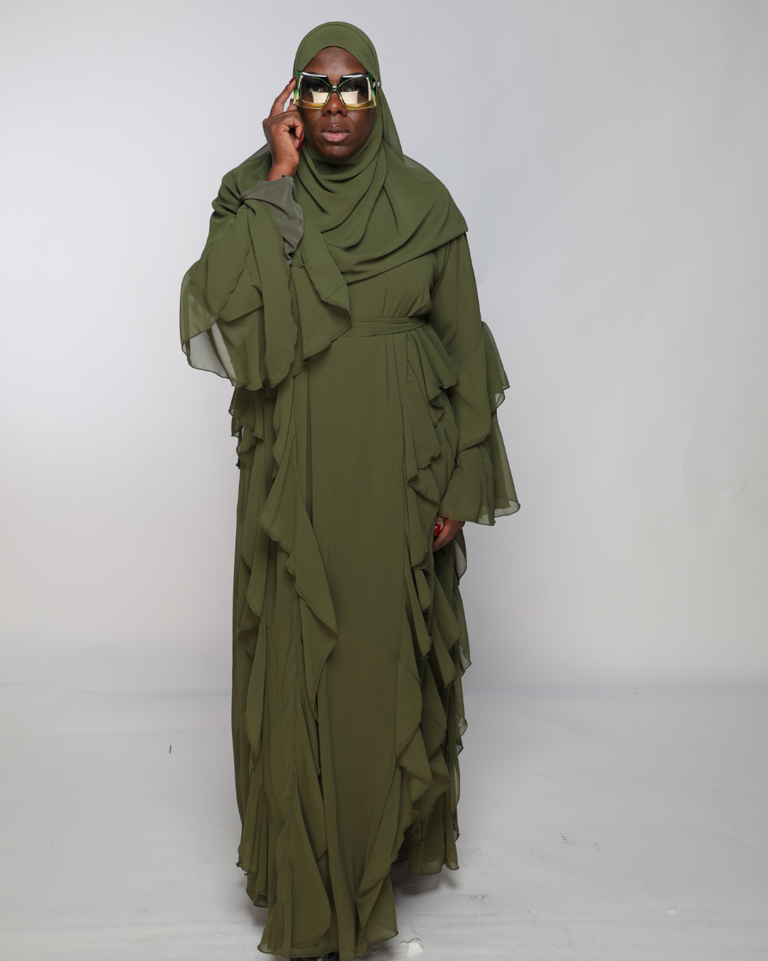 Mira Chiffon Maxi Dress with Hijab