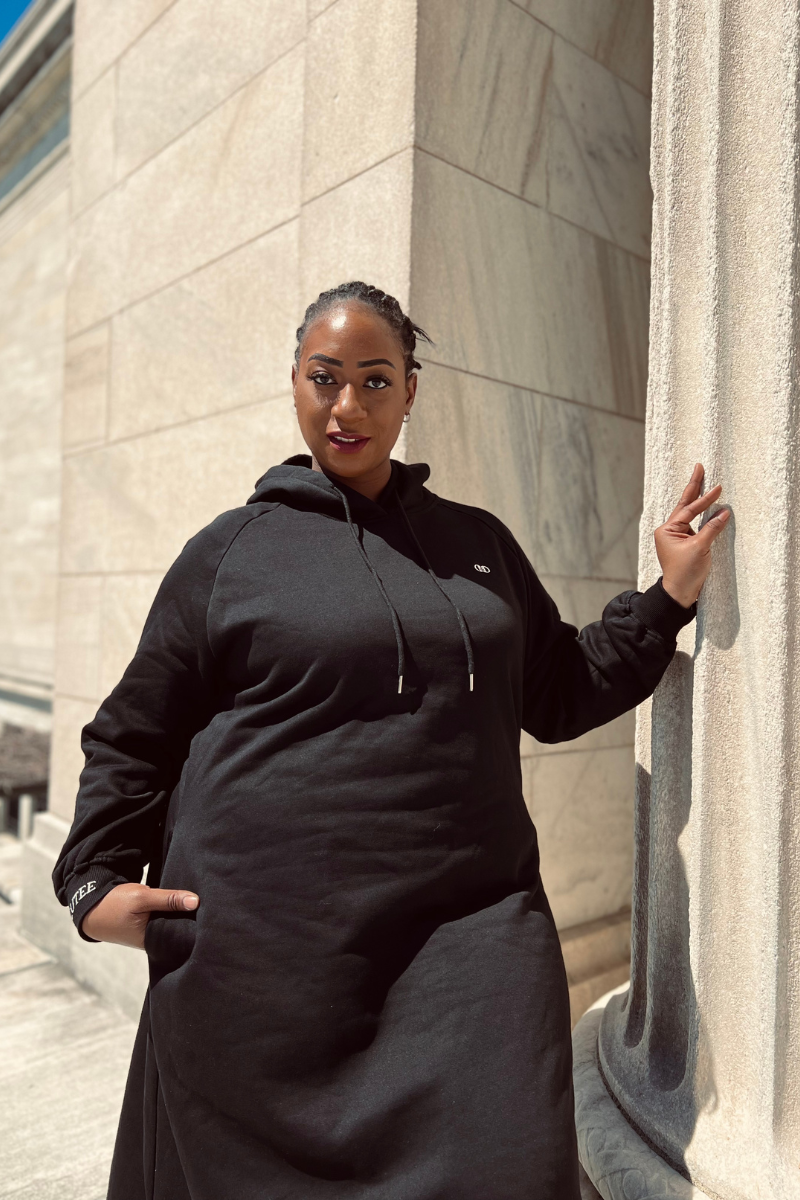 Floor-Length Maxi Hoodie Dress Covermecutee Aisha Hoodie XL / Black Floor-Length Maxi Hoodie Dress Covermecutee Aisha Hoodie XL / Black