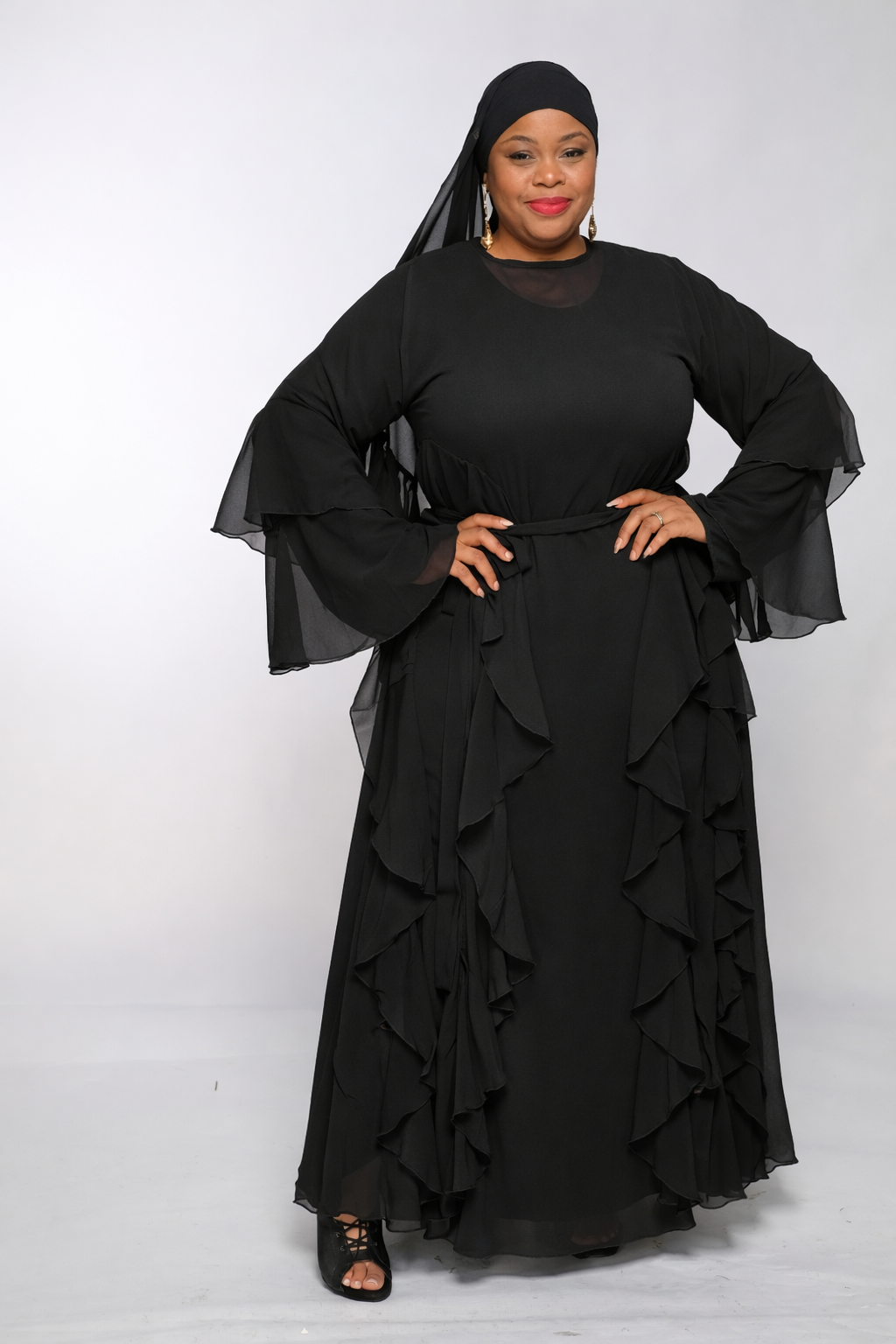 Mira Chiffon Maxi Dress with Hijab